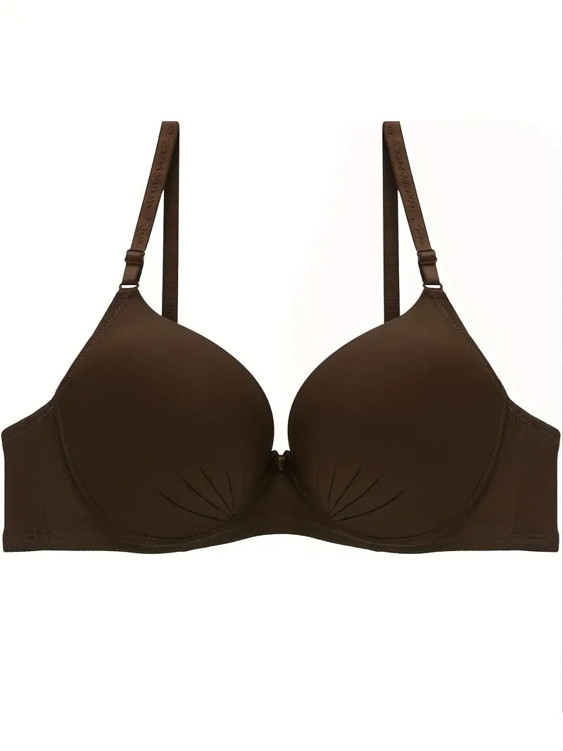 Full Coverage Solid C Cup Push Up Bra