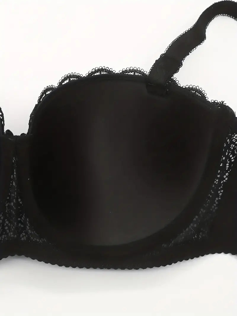 Contrast Lace Balconette Bra