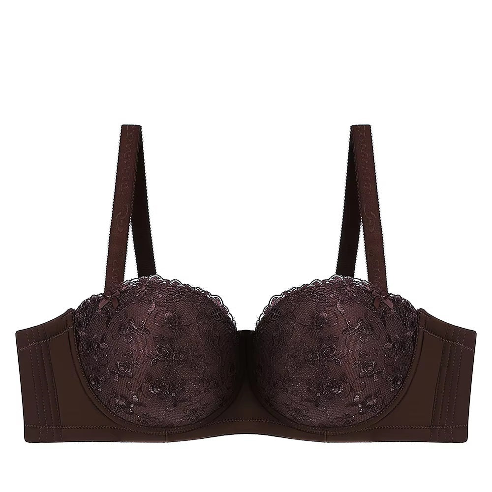 Elegant Lace Floral Half Cup Underwire Bra