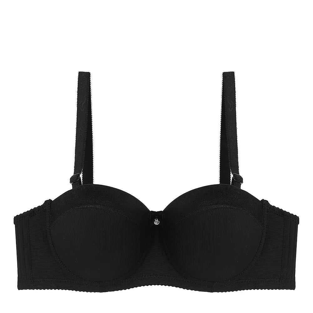 Stylish Half Cup Underwire with Adjustable Straps Push-Up Bra