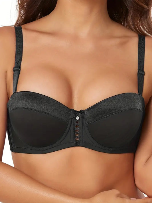 Anti-sagging Bow Tie Hollow Out Balconette Bra