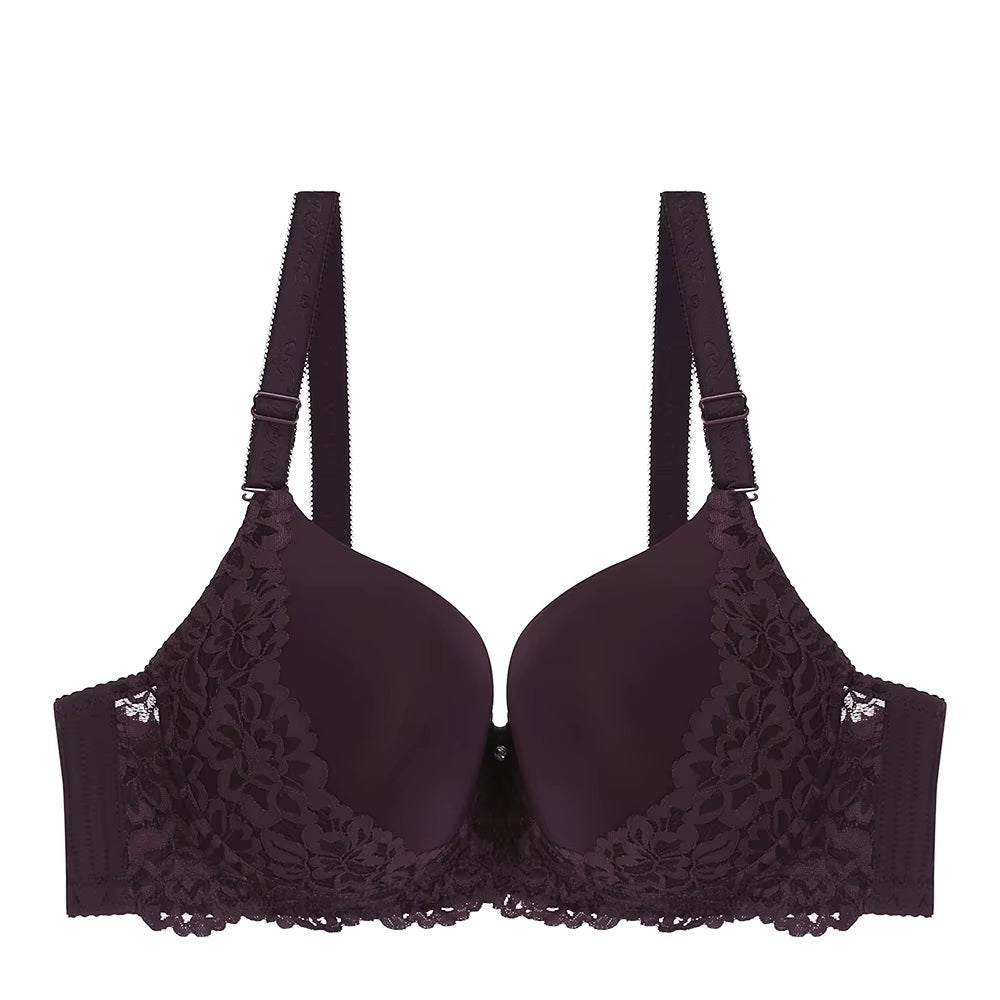 Luxury Lace D Cup Push-Up Bra with Adjustable Straps