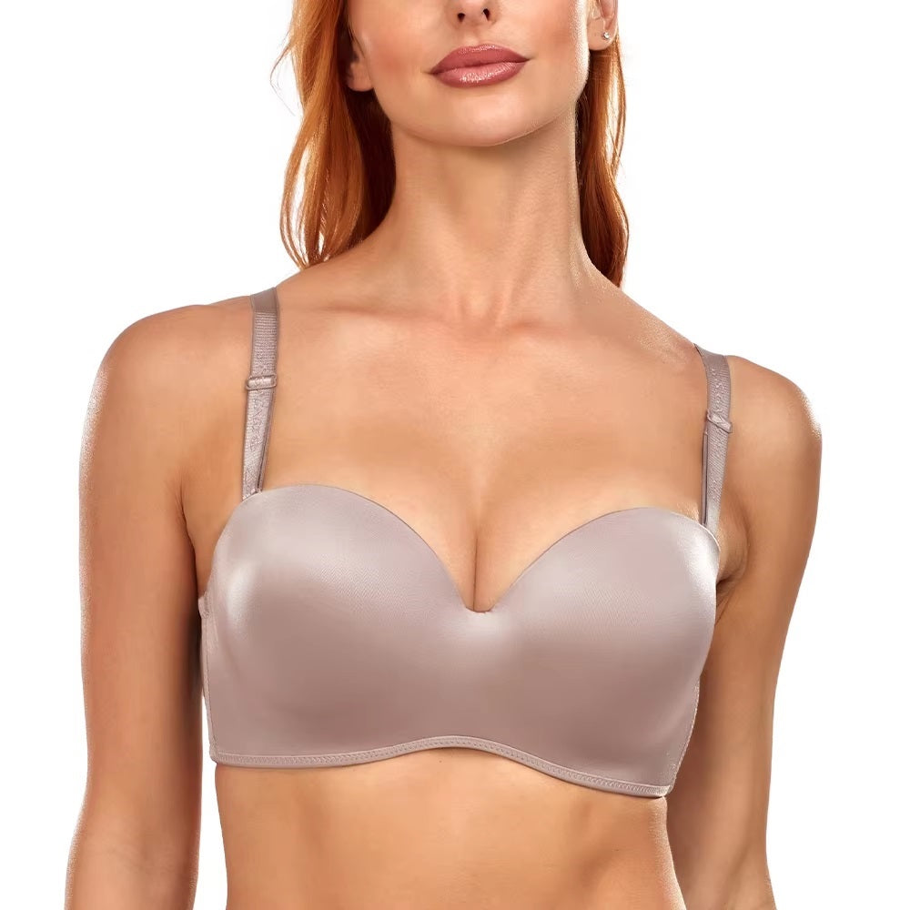 Chic Solid Skin Color Push-Up Plus Size Bra