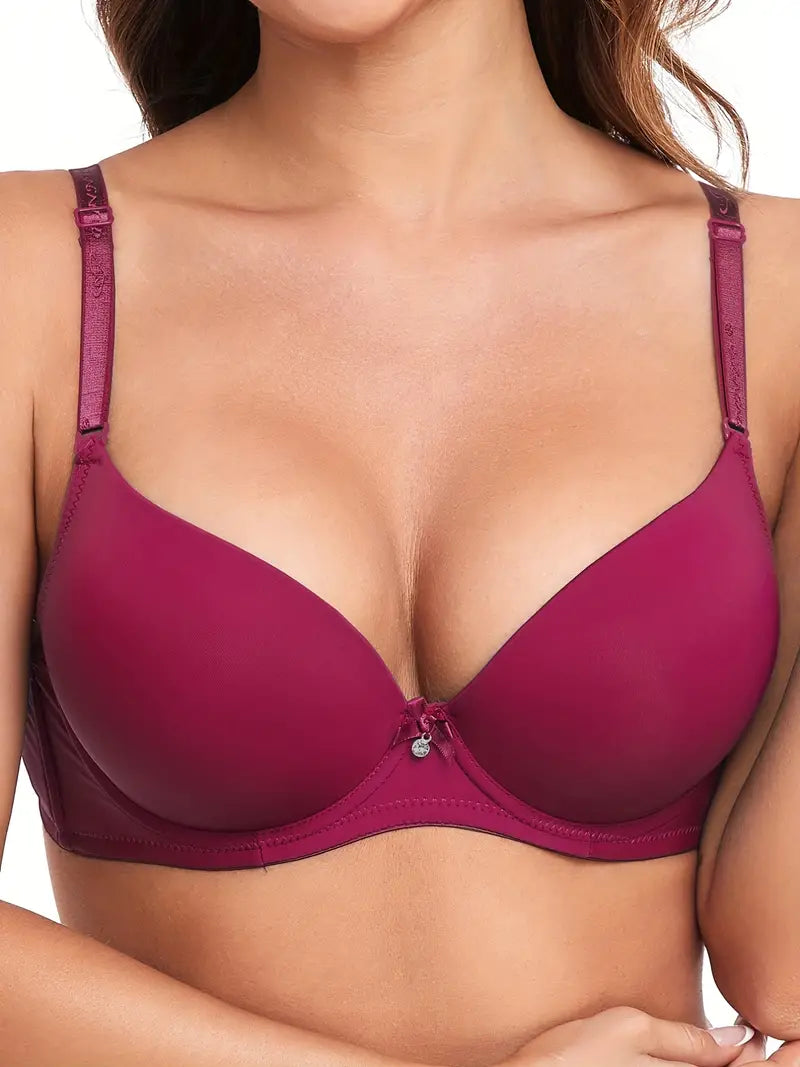 Seamless Solid B Cup Push Up Bra