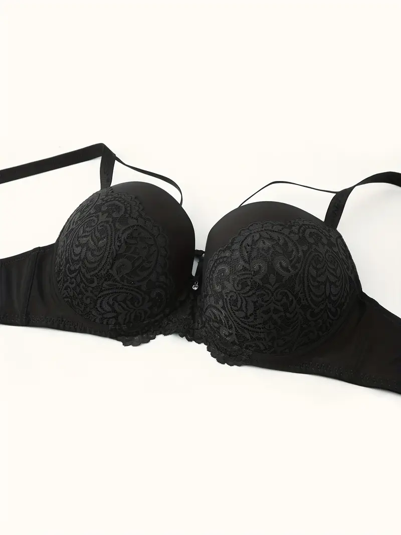 Plus Size D Cup Floral Lace Bra