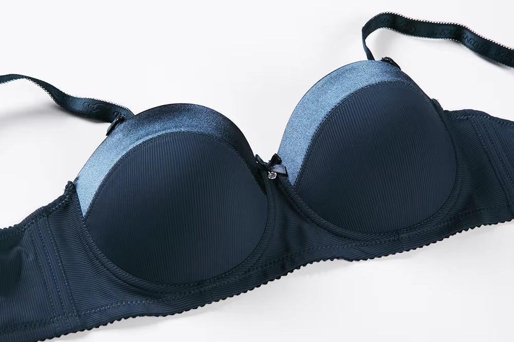 Stylish Half Cup Underwire with Adjustable Straps Push-Up Bra