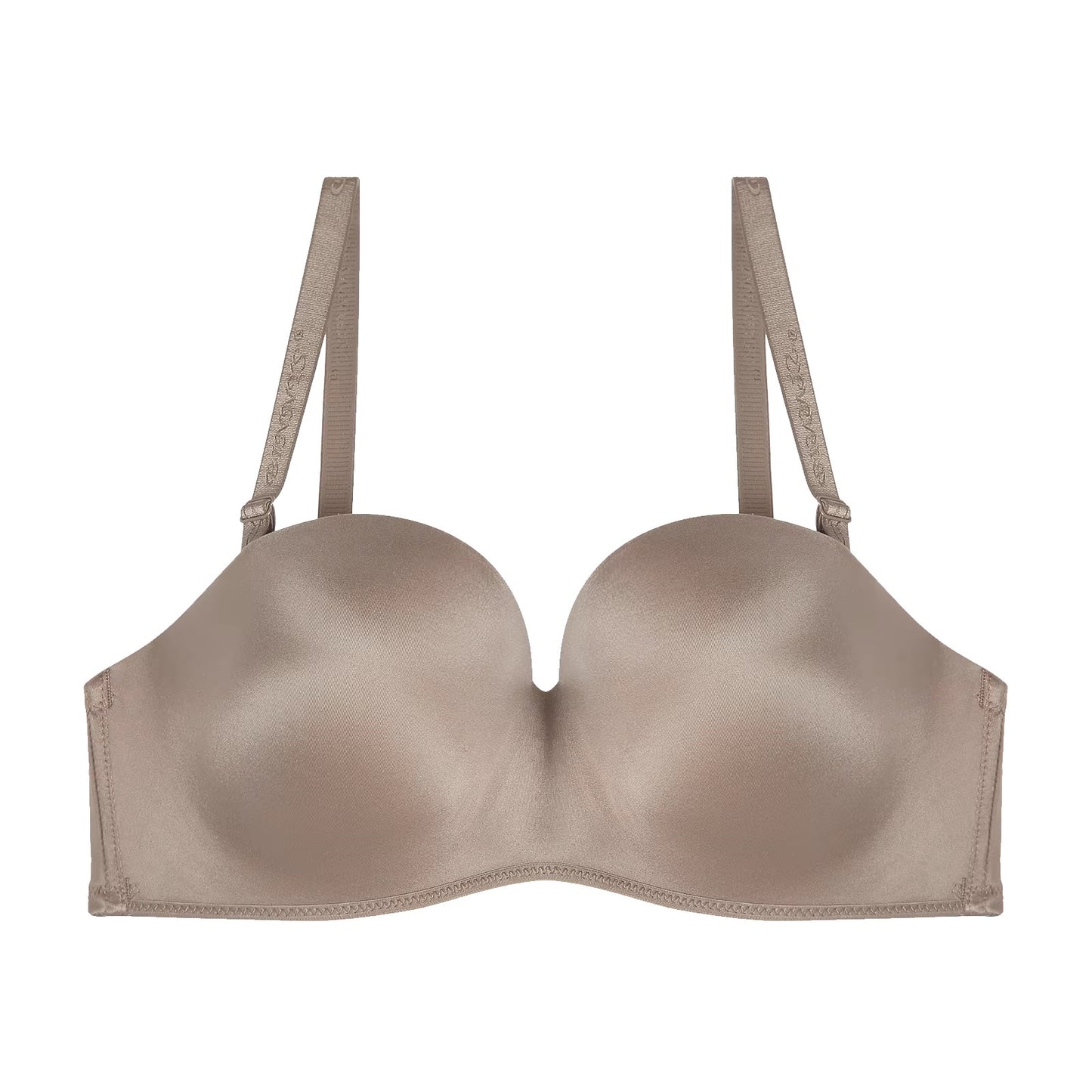 Chic Solid Skin Color Push-Up Plus Size Bra