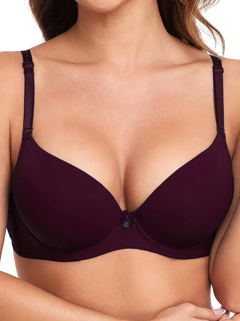 Seamless Solid B Cup Push Up Bra