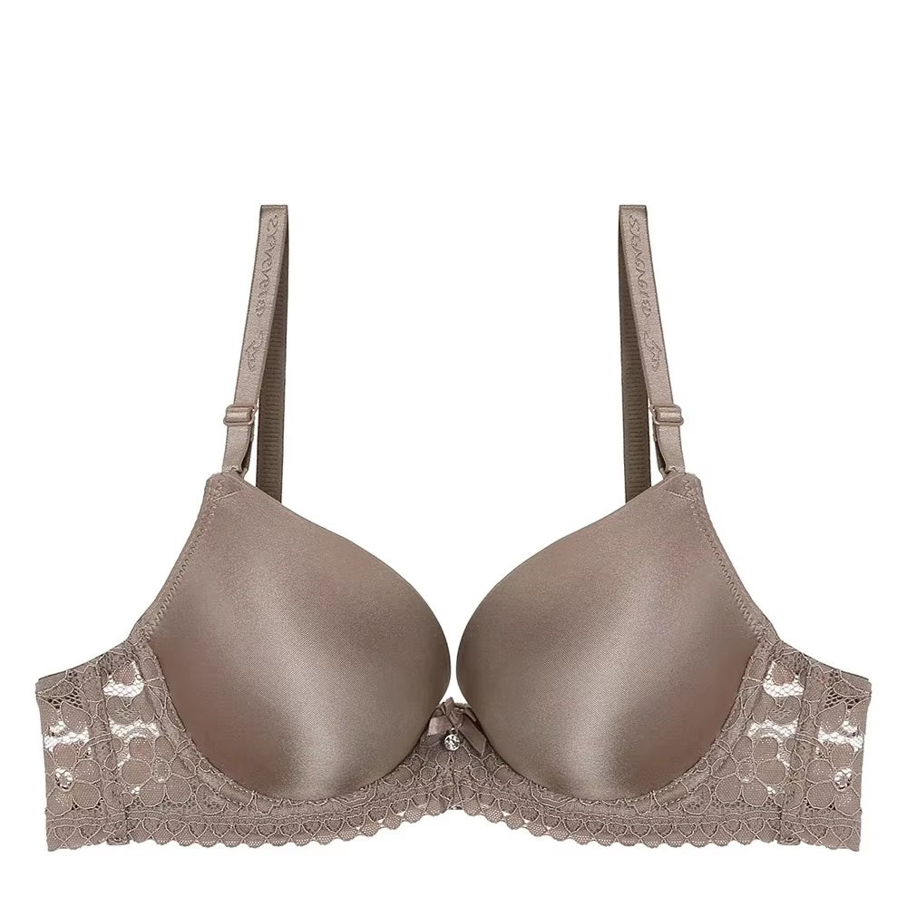 Elegant Spandex Push-Up Bra with Convertible Straps & Underwire