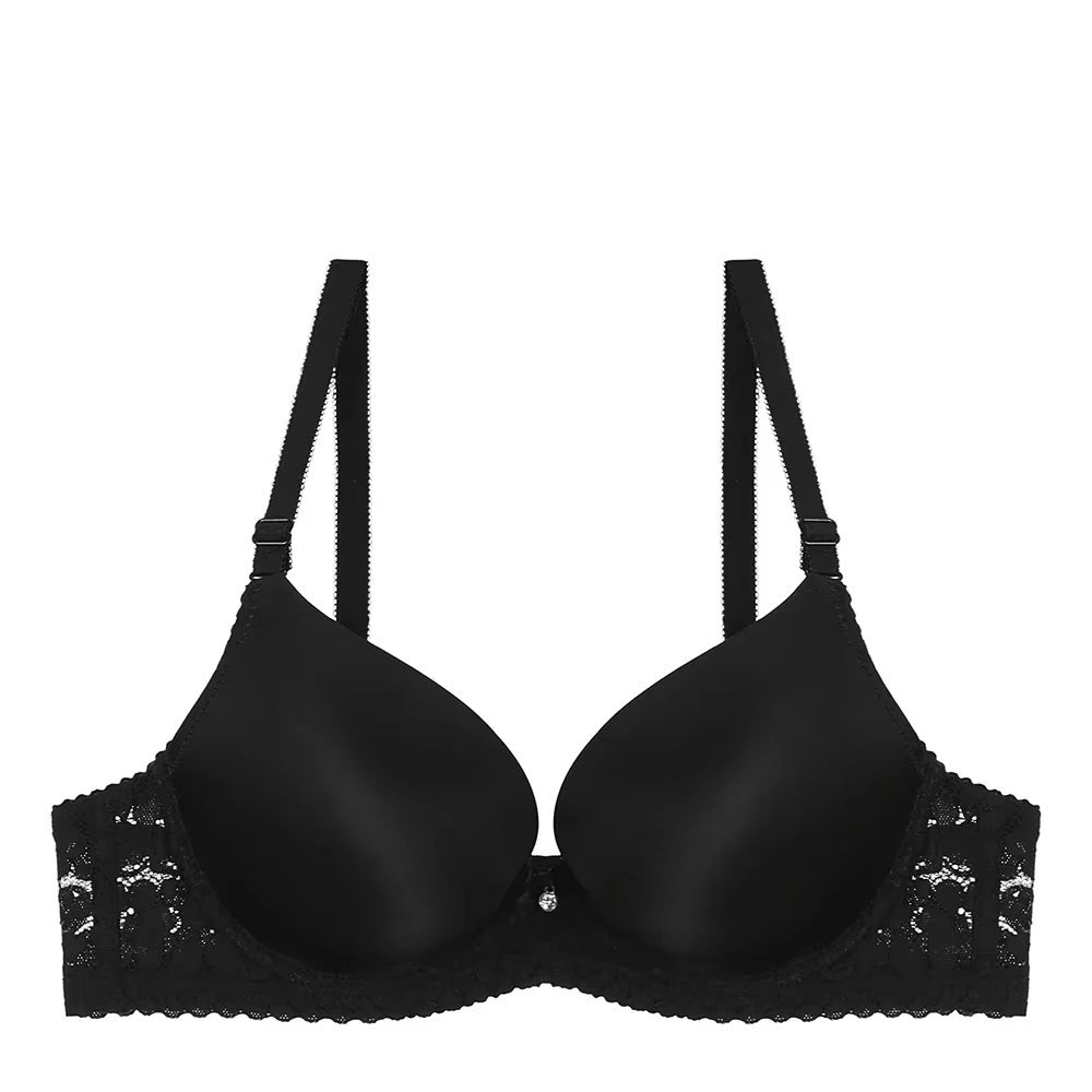 Elegant Spandex Push-Up Bra with Convertible Straps & Underwire