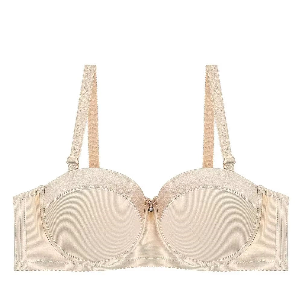 Stylish Half Cup Underwire with Adjustable Straps Push-Up Bra