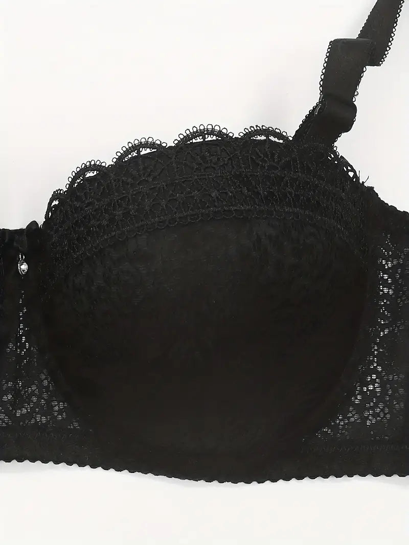 Contrast Lace Balconette Bra