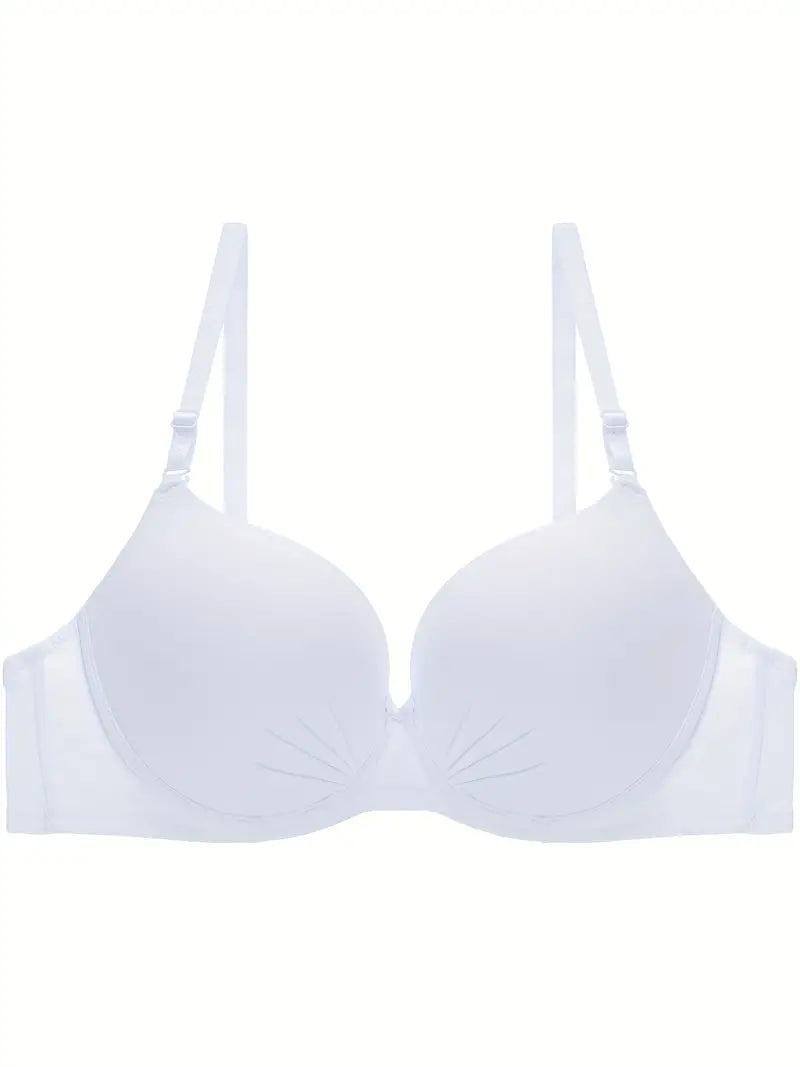 Full Coverage Solid C Cup Push Up Bra